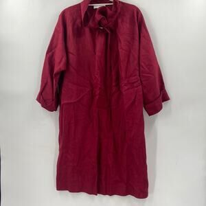 Vintage Blassport by Bill Blass Linen blend mock neck long sleeve midi dress